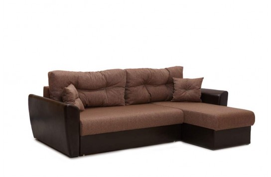 Угловой диван Амстердам-Рогожка в коричневом цвете